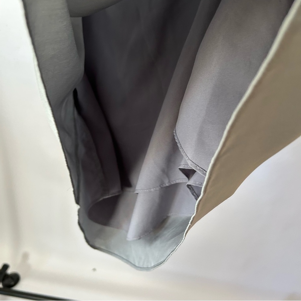 Milly Cindy One-Shoulder Stretch Silk Top in gray size Large. - Picture 6 of 14
